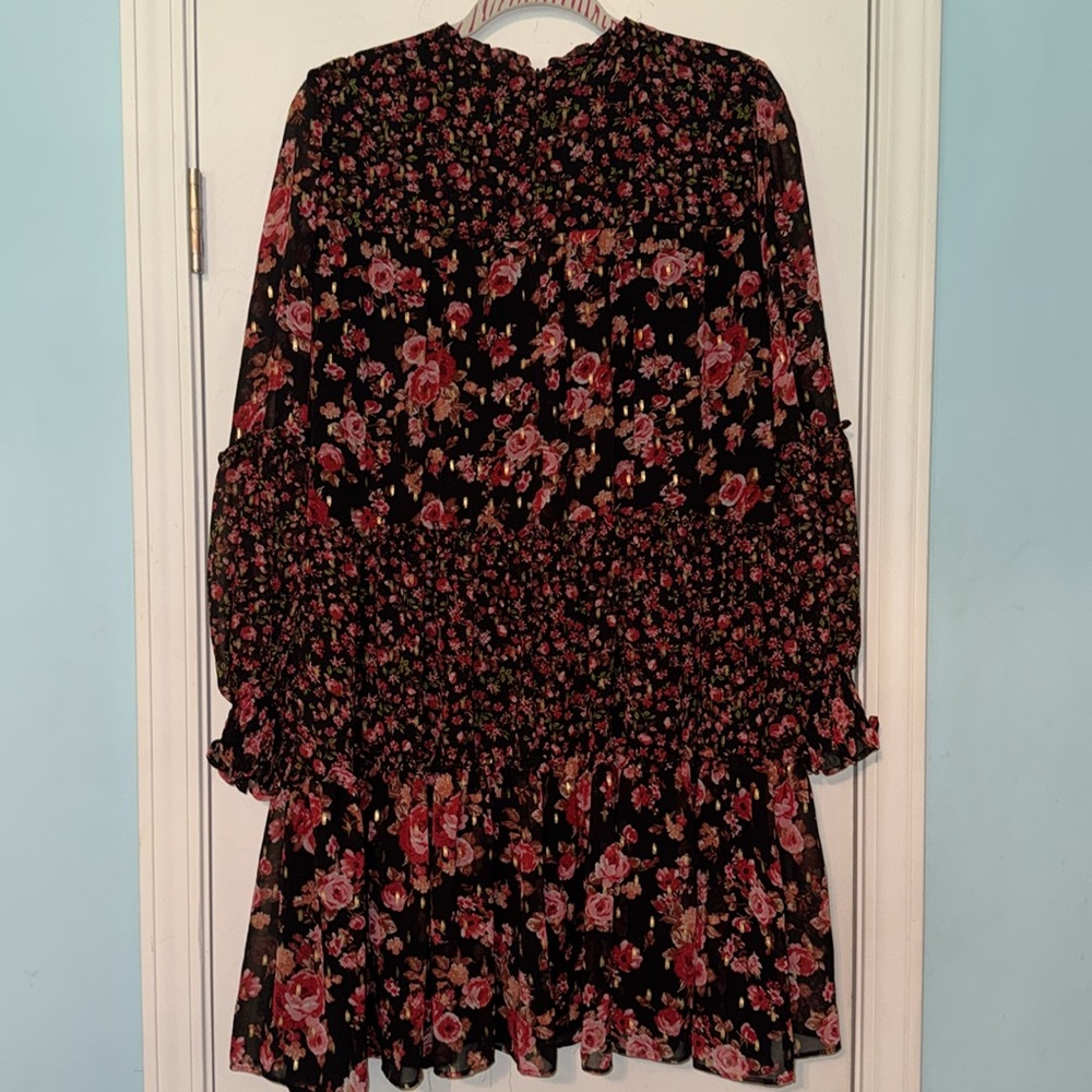 CeCe Black and Red Floral Kids Dress DD‎ - Picture 6 of 8
